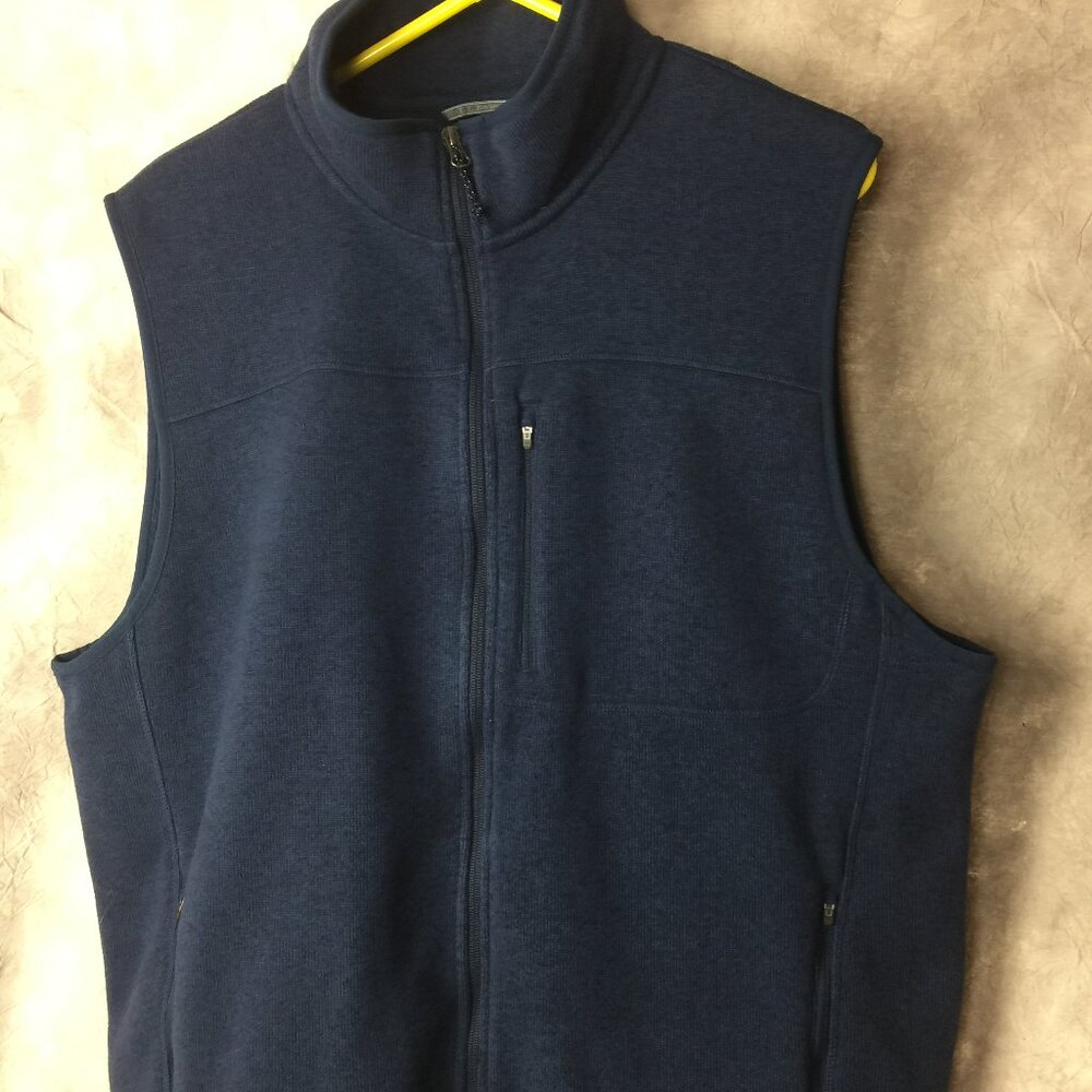 Mens LL Bean Fleece Zip Vest XL Reg Blue Hiking, Camping, Winter, Fall Warm